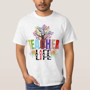 Teacher life rainbow apple tree T-Shirt