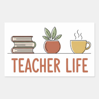 Teacher Life Rectangular Sticker