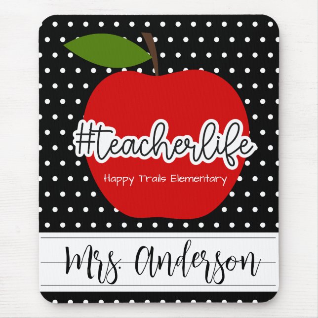 Teacher Life Red Apple Mousepad (Front)