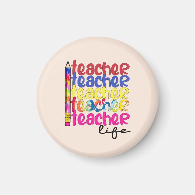 Teacher Life Repeated Pattern - Stylish Educator Magnet (Front)