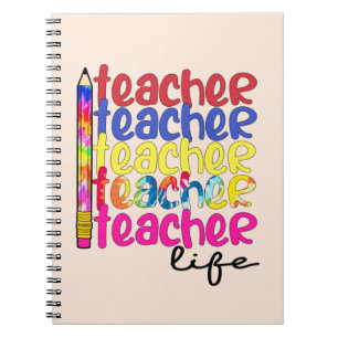 Teacher Life Repeated Pattern - Stylish Educator Notebook