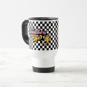 Teacher Life Retro T-Shirt Travel Mug