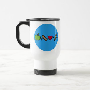 Teacher Life Travel Mug – Cute Heartbeat Design