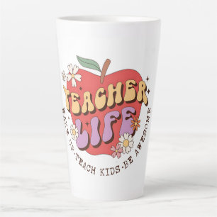 Teacher Life – Wake, Teach, Inspire Latte Mug