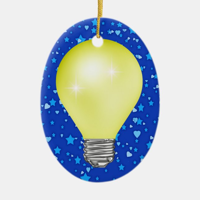Teacher Light Bulb Ceramic Tree Decoration (Front)