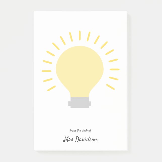 Teacher Light Bulb Post-it Notes (Front)