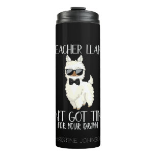 Teacher Llama – No Time for Drama Funny Educator Thermal Tumbler