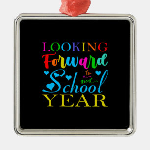 Teacher Looking Forward To A Great School Year Metal Tree Decoration
