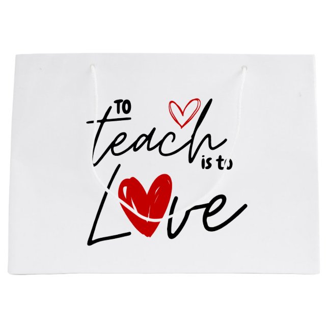 Teacher love 100th school teaching personalised large gift bag (Front)