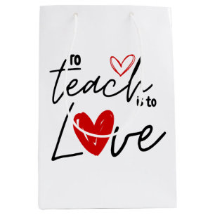 Teacher love 100th school teaching personalised medium gift bag