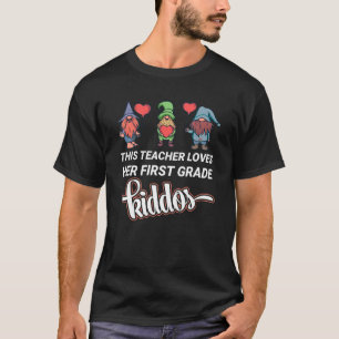 Teacher Love Her 1st Grade Valentines Day Conversa T-Shirt