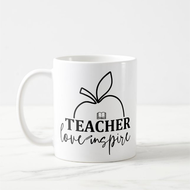 Teacher Love Inspire-Funny Coffee Mug (Left)