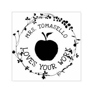 TEACHER Loves Your Work Personalised Self-inking Stamp