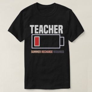 Teacher Low Battery Summer ReQure T-Shirt
