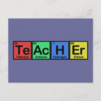 Teacher made of Elements colors Postcard