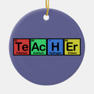 Teacher made of Elements colours Ceramic Tree Decoration