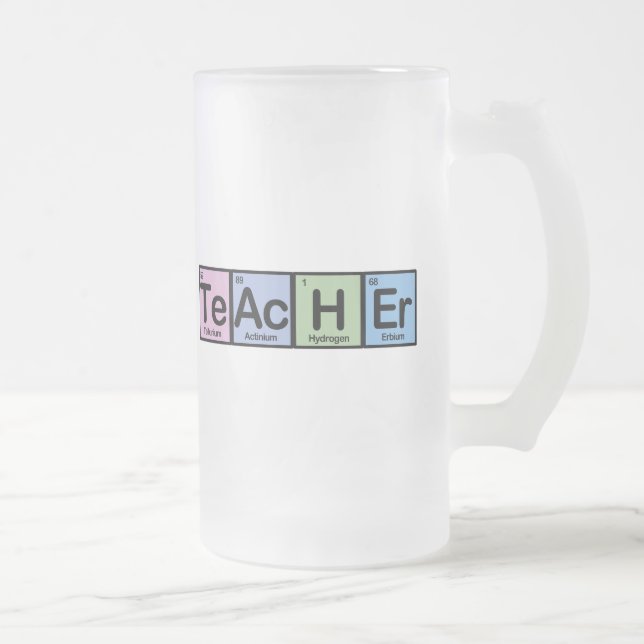 Teacher made of Elements Frosted Glass Beer Mug (Right)