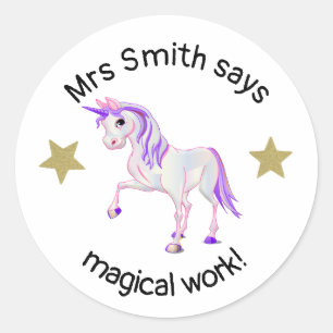 Teacher magical work! classic round sticker