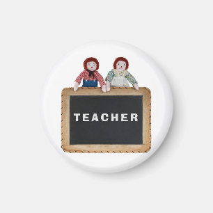 TEACHER magnet Raggedy Ann Andy doll chalkboard.