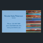 teacher magnetic business card<br><div class="desc">Colourful children books.  Customise with your personal information and colours.  For custom requests please use the store contact link.</div>