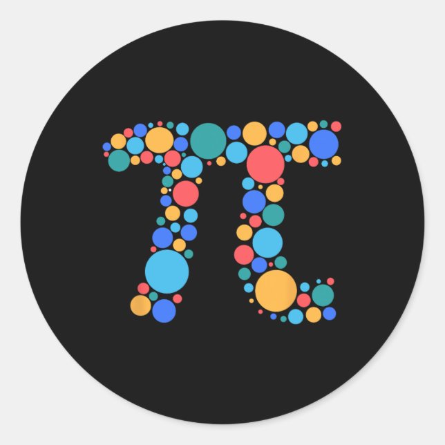 Teacher Math Pi Day Dot Day 2025  Classic Round Sticker (Front)
