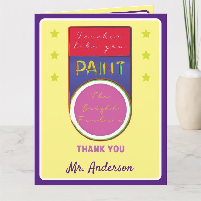Teacher medal of honour Thank you card (Front)