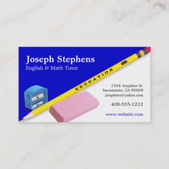 Teacher, Mentor or Tutor Business Card (Front)