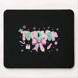 Teacher Merry Christmas Coquette Lace Bow Girl Wom Mouse Mat