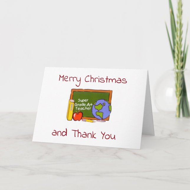 ***TEACHER*** MERRY CHRISTMAS & THANK YOU CARD (Front)