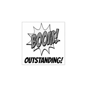 Teacher Message Blast Boom Personalise Rubber Stamp