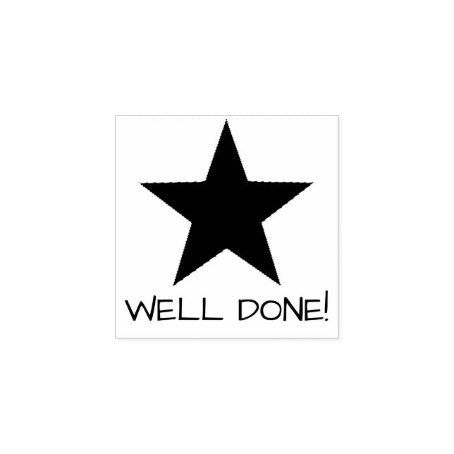 Teacher Message Well Done Star Personalise Rubber Stamp (Imprint)
