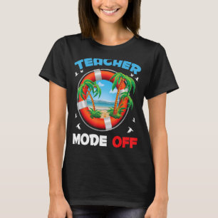 Teacher Mode Off Cute Beach Swimming Ring Summer V T-Shirt