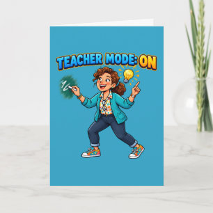 Teacher Mode On Cute Back To School Teacher Gift Card