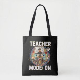 Teacher Mode: ON – Funny Owl Teacher Design Tote Bag