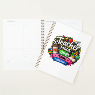 Teacher Mode On Funny Personalised Teacher  Planner