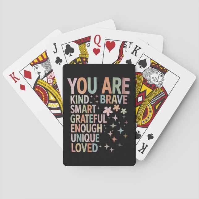 Teacher Motivational First Day Back to School Playing Cards (Back)
