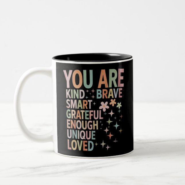 Teacher Motivational First Day Back to School Two-Tone Coffee Mug (Left)