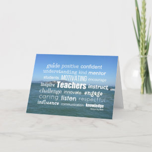 Teacher Motivational Word Art Card