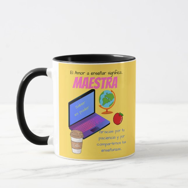 Teacher mug maestra quote (Left)