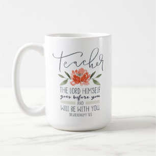 Teacher mug with scripture.