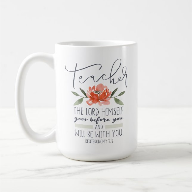 Teacher mug with scripture. (Left)
