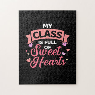 Teacher My Class Is Full Of Sweet Hearts Jigsaw Puzzle
