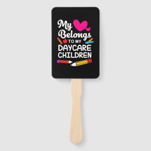 Teacher My Heart Belongs To Children Hand Fan