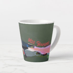 Teacher Name Abstract Art Latte Mug