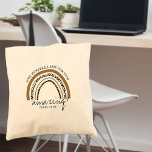 Teacher Name Amazing Class Leopard Print Rainbow Tote Bag<br><div class="desc">Personalised tote bag for teacher! This modern boho glam design has a leopard print rainbow with arched typography and hand lettered script. The wording is fully editable and currently reads "[teacher name] made our year amazing! .. class of [year]". Please browse my store for more teacher gifts.</div>