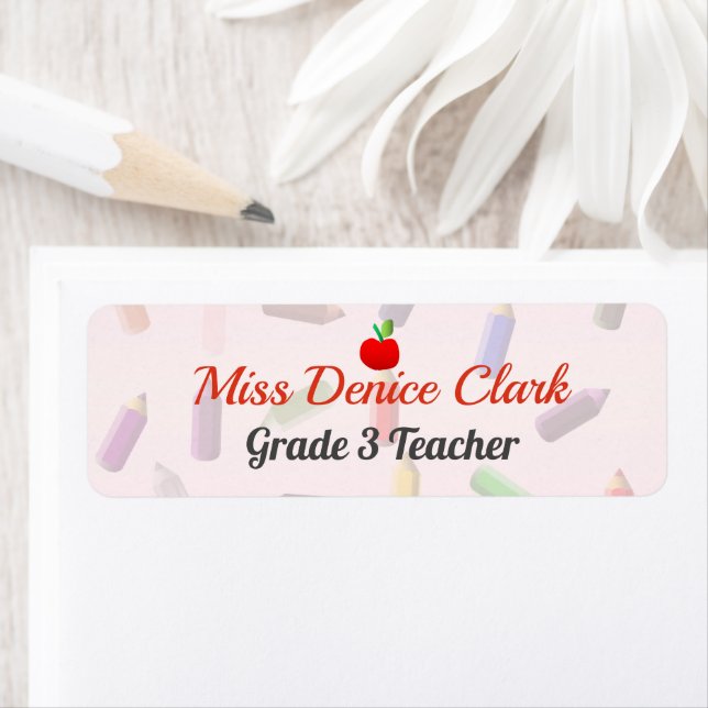 Teacher Name and Class Pink Label (Insitu)
