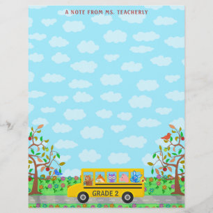 Teacher Name Classroom Cute Animals on School Bus