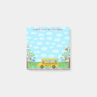 Teacher Name Classroom Notes | Cute Animals on Bus