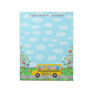 Teacher Name Classroom Notes Cute Animals on Bus