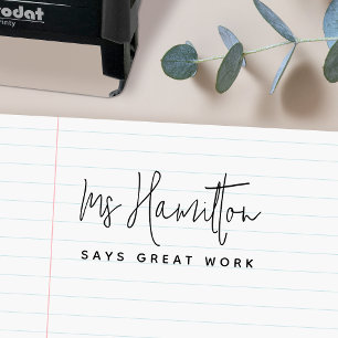 Teacher Name Great Work School Marking Self-inking Stamp